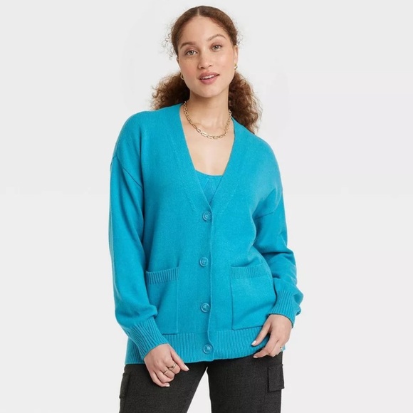 NEW| Women’s A New Day Oversized Button Down Boyfriend Cardigan V-Neck - Picture 1 of 5